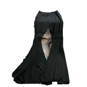 Black Extreme Flare Lace Stretch Pants